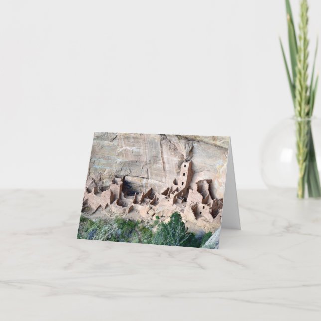 Carte de note carrée de logement de falaise de (Devant)