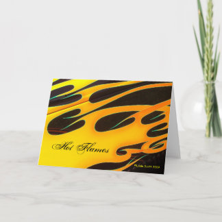 Carte de note chaude de flammes