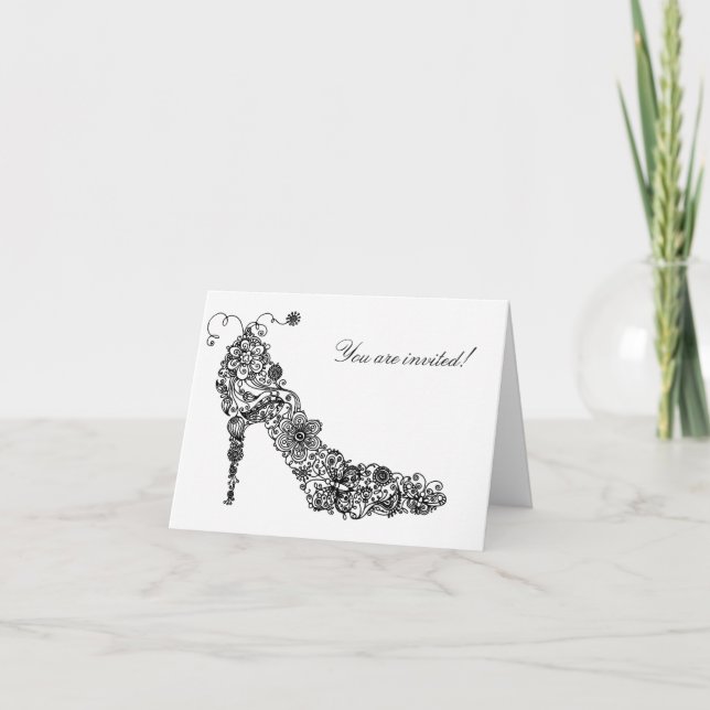 Carte de note chic de ~ de salutation de chaussure (Devant)