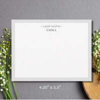 Carte de note chic moderne "A Quick Note From"