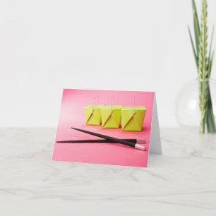 Carte de note chinoise Takeout and Chopsticks