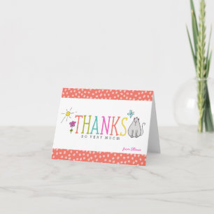 Carte de note colorée de Merci de