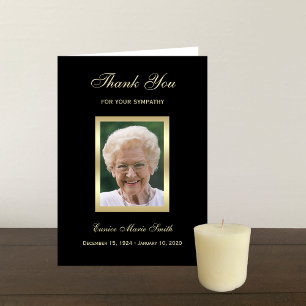 Carte de note commémorative de Merci de sympathie