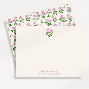 Carte de note Cottagecore Roses à l'encre pour la