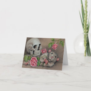 Carte de note crâne Rose