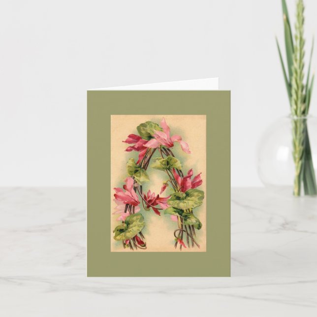 CARTE de NOTE d'alphabet de fleur de Klein DKGR (Devant)