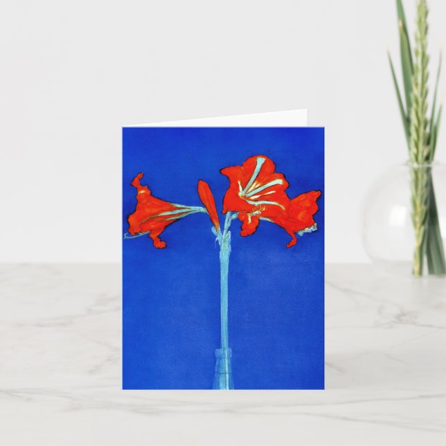 Carte de note d'amaryllis de Mondrian (Devant)