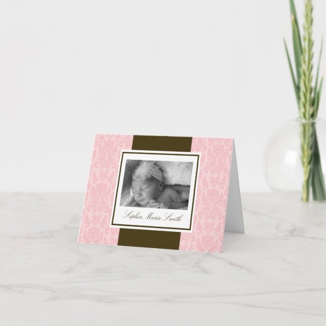 Carte de note Damas rose et Brown (Devant)