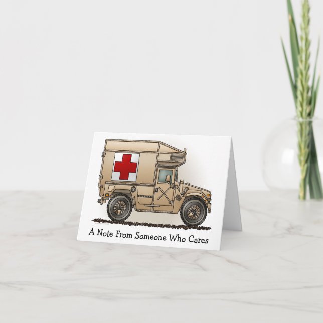 Carte de note d'ambulance militaire Hummer (Devant)