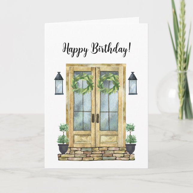 Carte de note d'anniversaire du client personnalis (Devant)