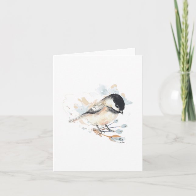 Carte de note d'aquarelle au poulet (Devant)