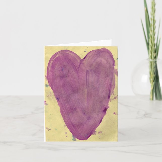 Carte de note d'aquarelle de Purple Heart (Devant)