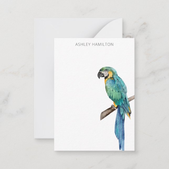Carte de note d'aquarelle d'oiseau personnalisée (Devant)