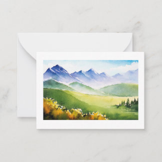 carte de note d'aquarelle nature