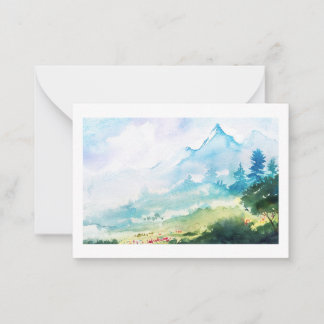 carte de note d'aquarelle nature