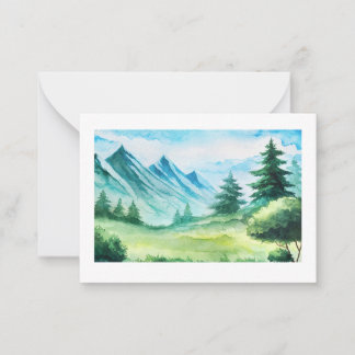 carte de note d'aquarelle nature