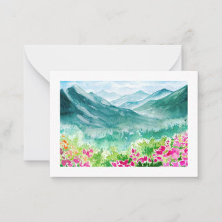 carte de note d'aquarelle nature
