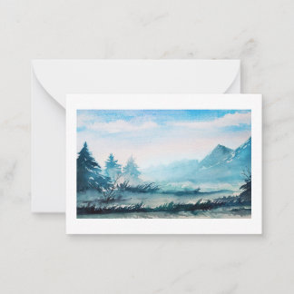 carte de note d'aquarelle nature