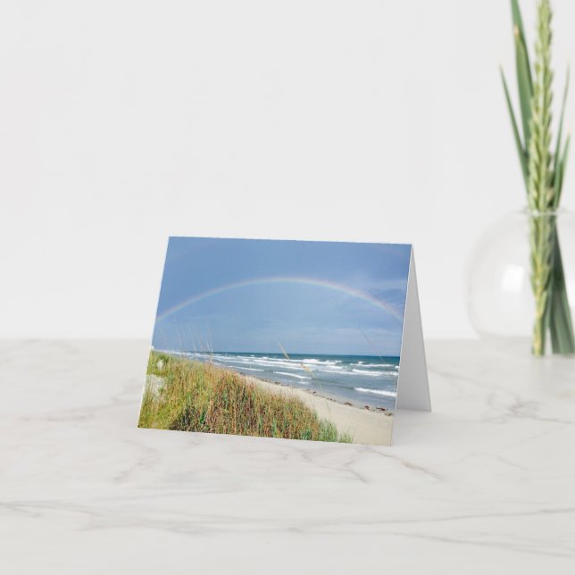 Carte de note d'arc-en-ciel de plage (Devant)