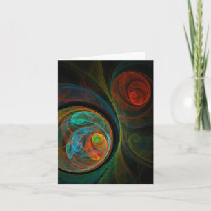 Carte de note d'art Abstrait bleu de renaissance