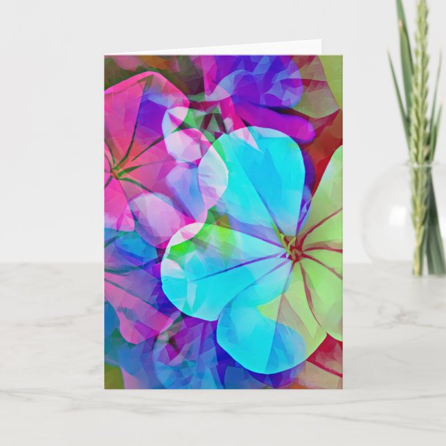 Carte de note d'art Abstraite aux fleurs tropicale (Devant)
