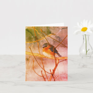 Carte de note d'art animal Bluebird d'hiver
