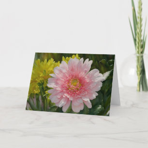 Carte de note d'art aux fleurs rose pâle
