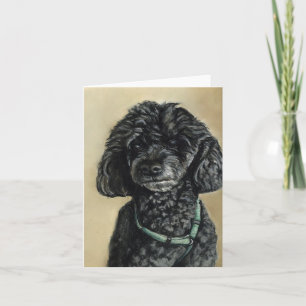 Carte de note d'art "Cloe" Poodé Chien