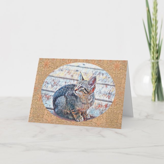 Carte de note d'art de chat doux (Devant)