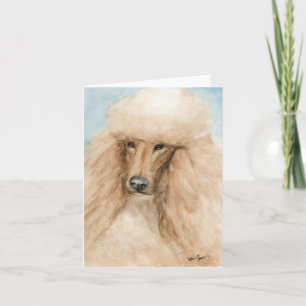Carte de note d'art de chien de caniche standard