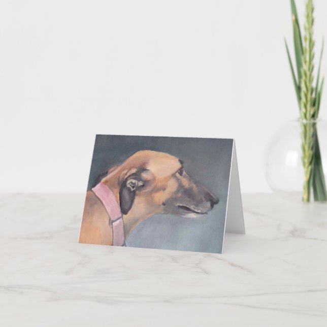 Carte de note d'art de chien de lévrier (Devant)