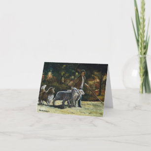 Carte de note d'art de chien de Sheltie "vivant en