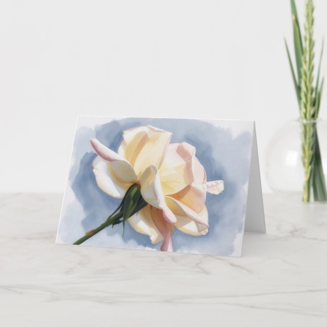 Carte de note d'art de fleur de rose de teint de p (Devant)