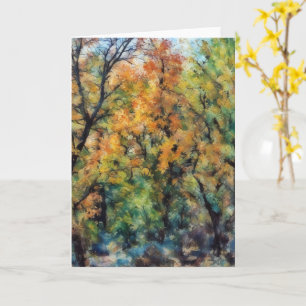 Carte de note d'art des arbres de la saison d'auto
