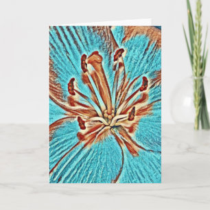Carte de note d'art en fleurs de tapisserie peinte