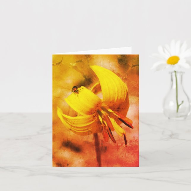 Carte de note d'art florale pour truites et amis (Petite plante)