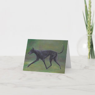 Carte de note d'art pour chien de Trot noir Greyho