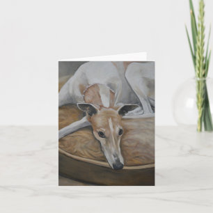 Carte de note d'art pour chien gris blanc et tan