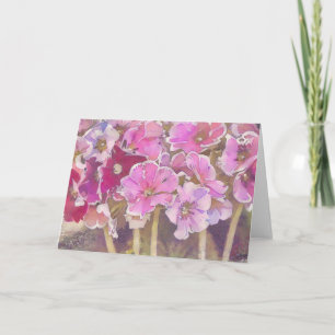 Carte de note d'art Pretty Rose Primrose Fleurs