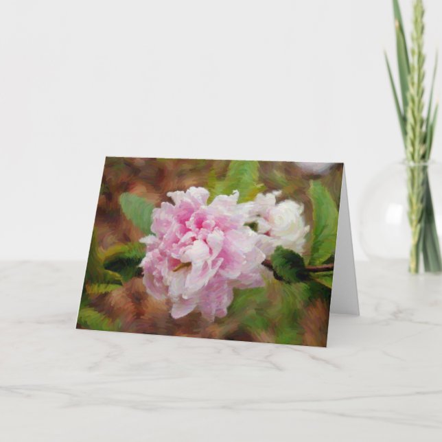 Carte de note d'art Quince Blossom Gouache (Devant)