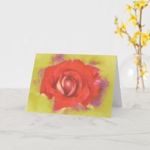Carte de note d'art Watercolor Art Red Rose