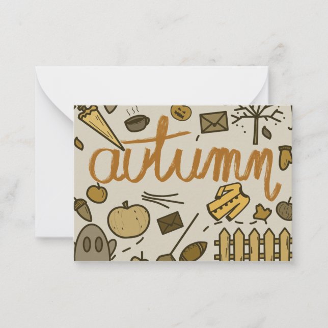 Carte de note d'automne avec enveloppe automne (Devant)