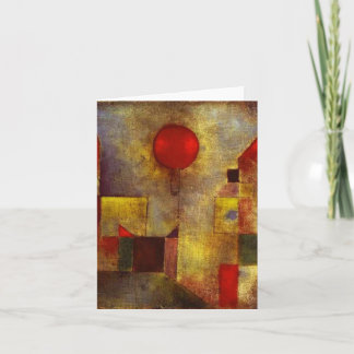 Carte de note de ballon rouge Paul Klee