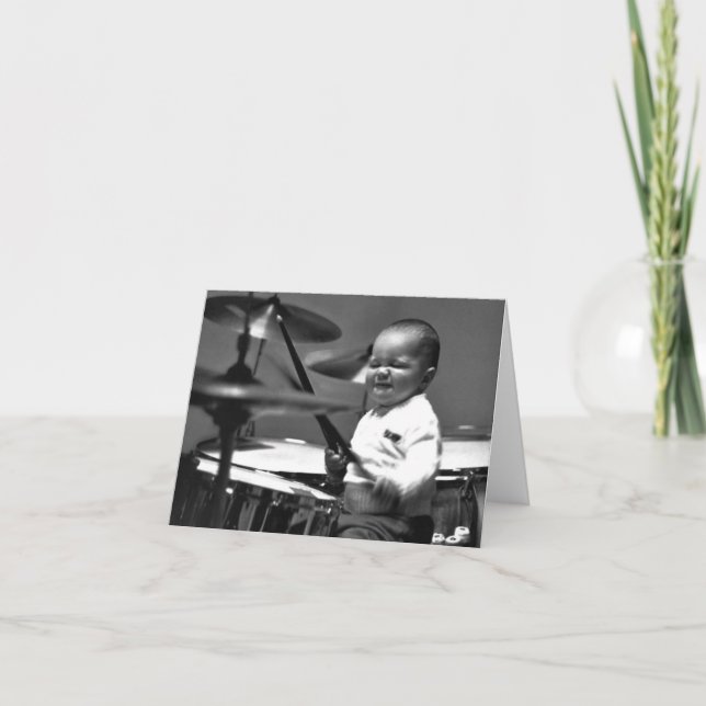 Carte de note de batteur de bébé (Devant)