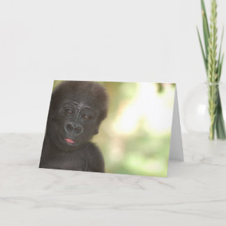 Carte de note de blanc de bébé de gorille