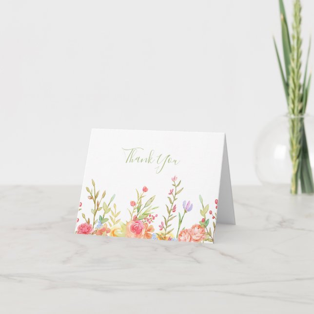 Carte de note de bordure florale (Devant)