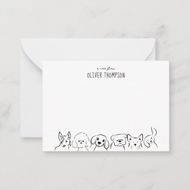 Carte de note de budget de dessin animé de chien m (Devant)