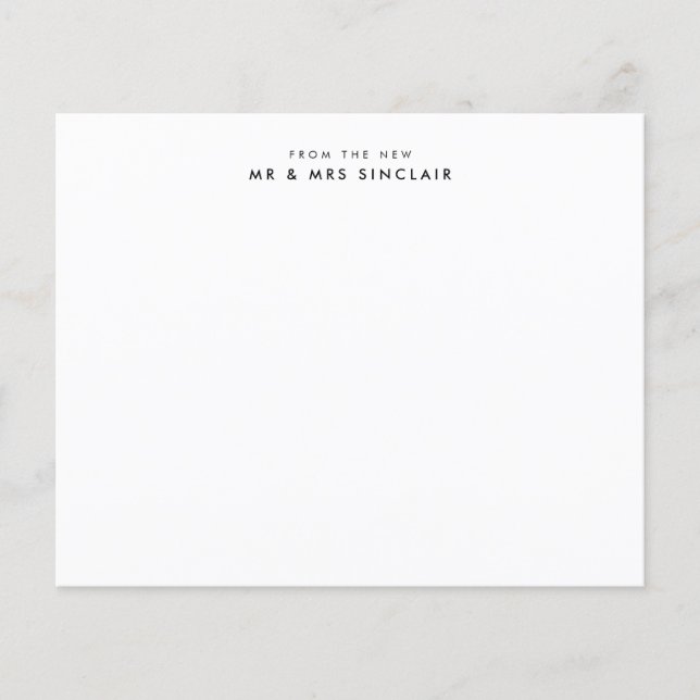 Carte de note de budget pour le nouveau couple M.  (Devant)