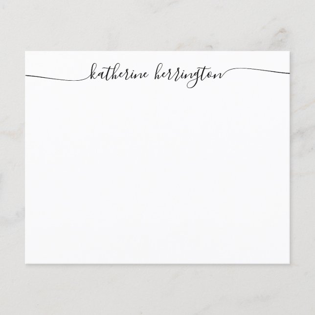 Carte de note de calligraphie de nom de script de  (Devant)