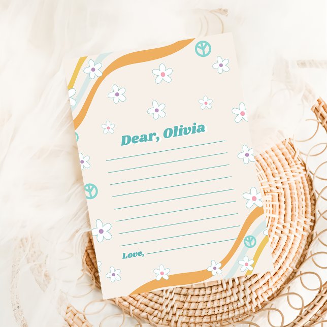 Carte de note de capsule temporelle florale rétro  (Créateur téléchargé)